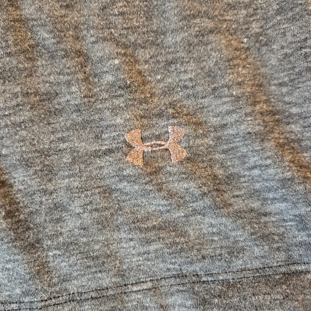 Under Armour Womens Gray Short Sleeve Sweatshirt Hood and Drawstrings Size Small